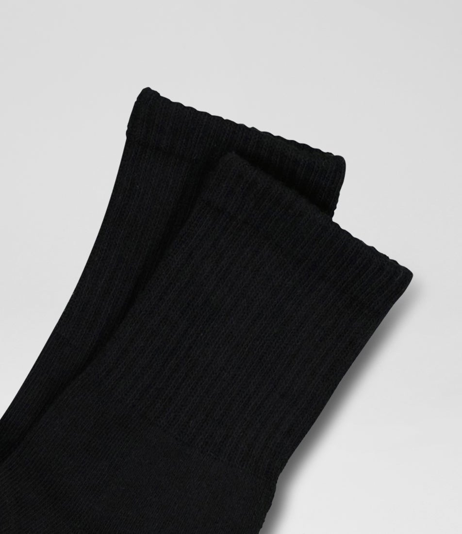 Core 3 Pack Crew Black Cotton Socks