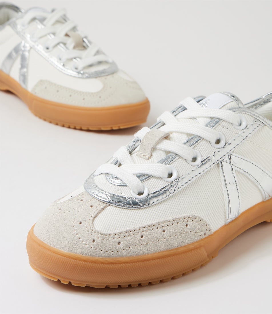 Swing 74 White Silver Croc Canvas Sneakers