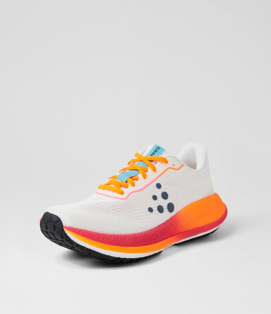 Pacer 2 W White Fluro Orange Fabric Sneakers