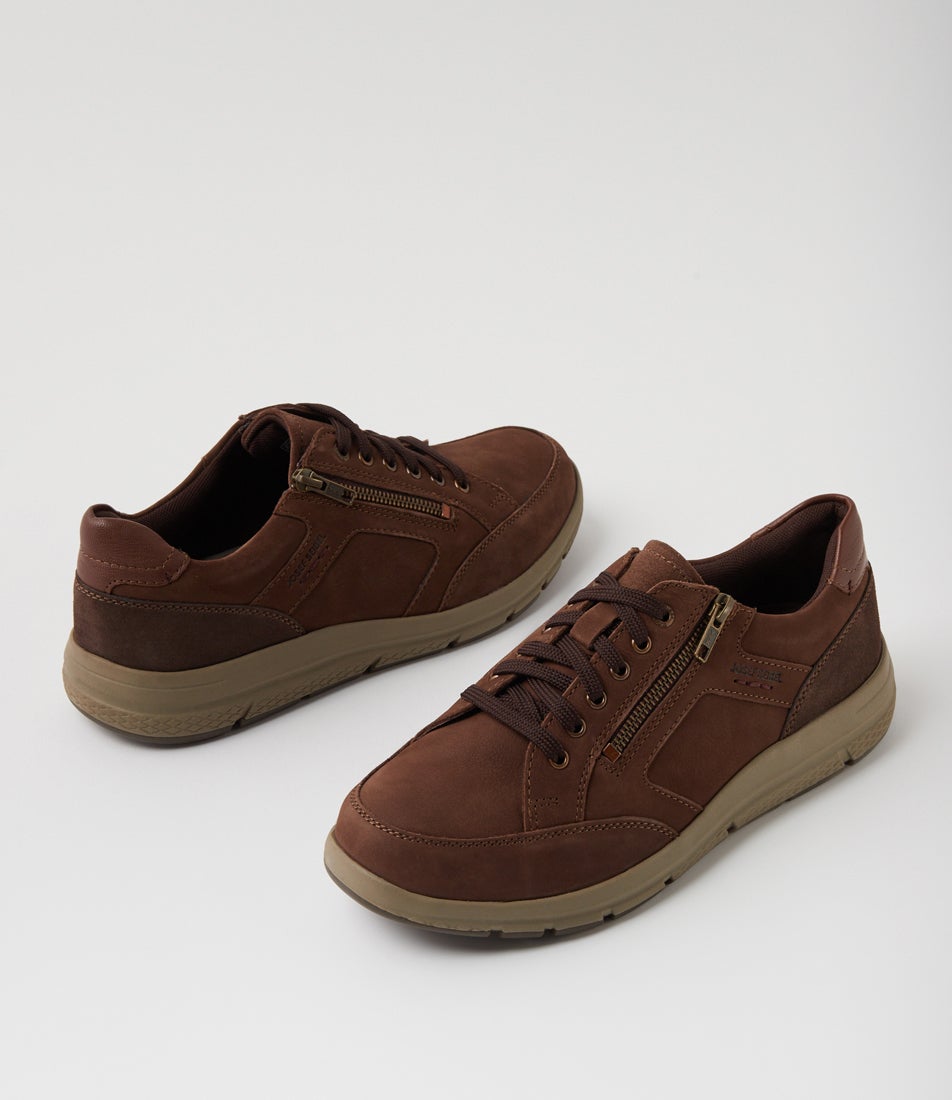 Giuseppe 08 Brandy Kombi Nubuck Lace Up Flats