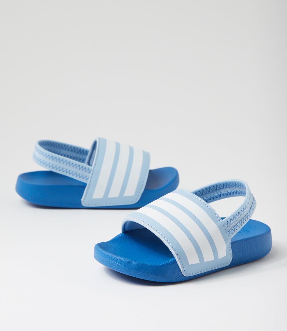 Adielette Estrap Toddler Clear Sky White Royal Slides