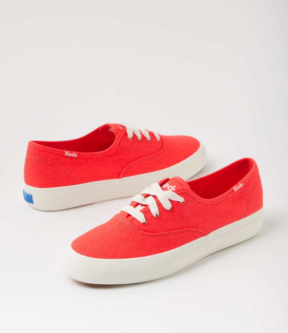Champion Laceup Red Canvas Sneakers Champion Laceup Red Canvas Sneakers