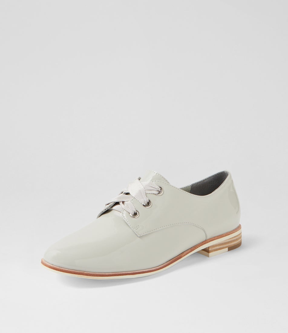 Bipka Misty Patent Leather Lace Up Flats