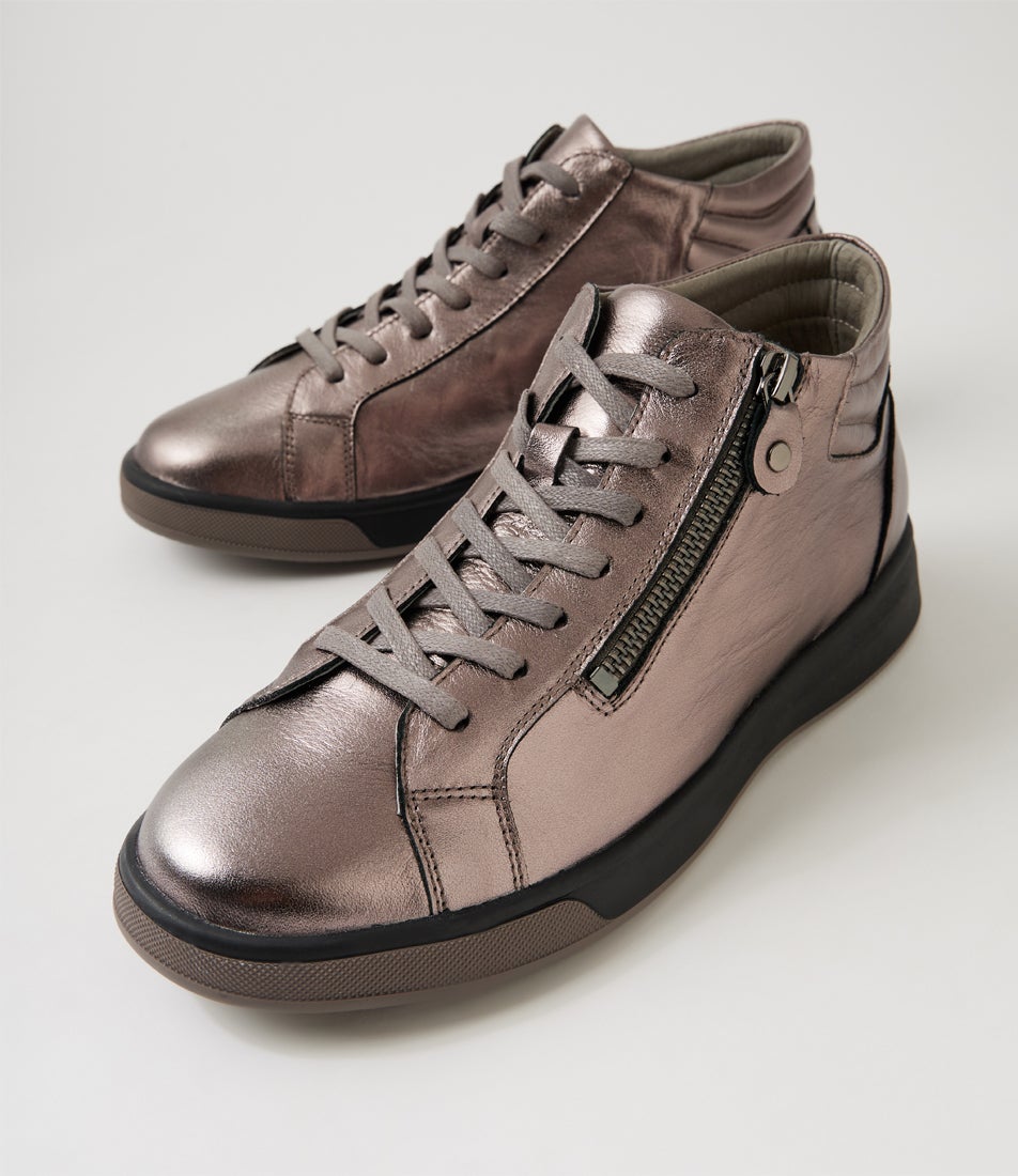 Arman Xf Pewter Leather Lace Up Boots