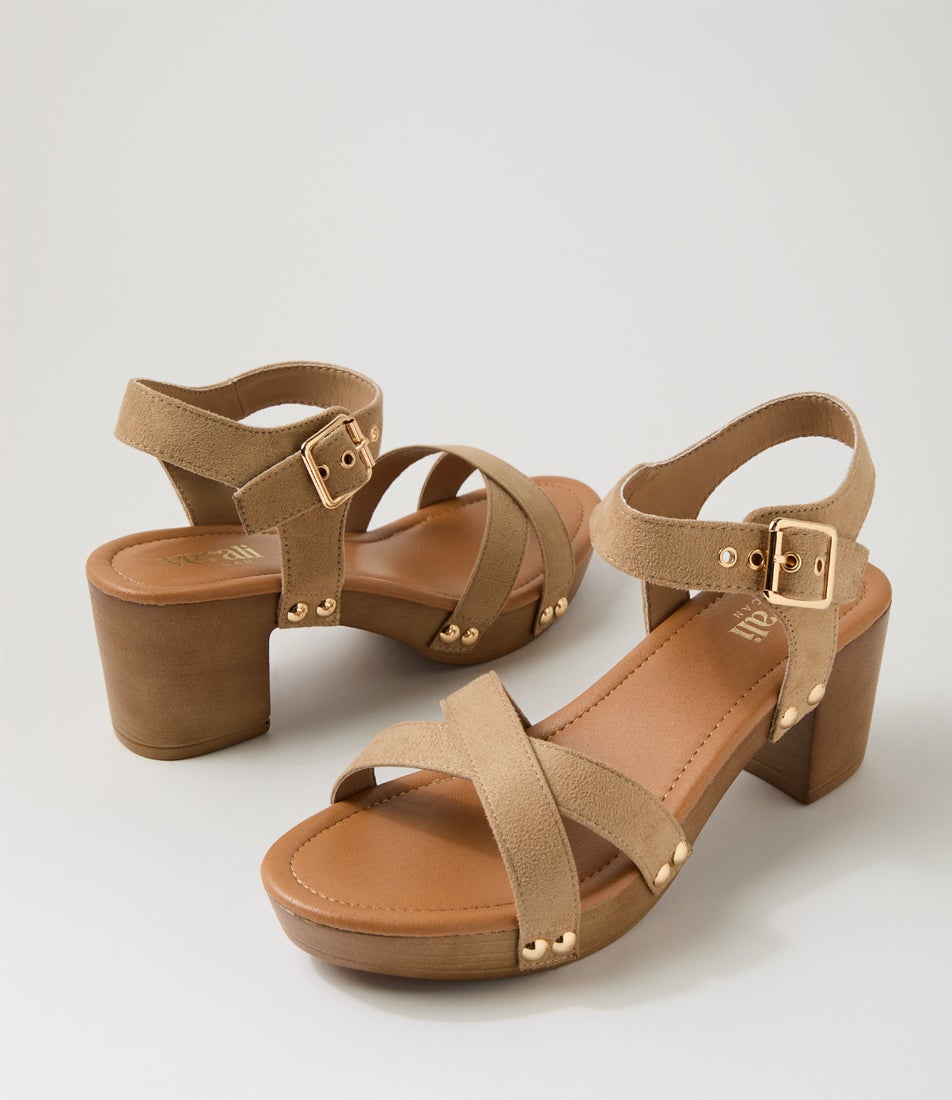 Lulu Taupe Microsuede Sandals