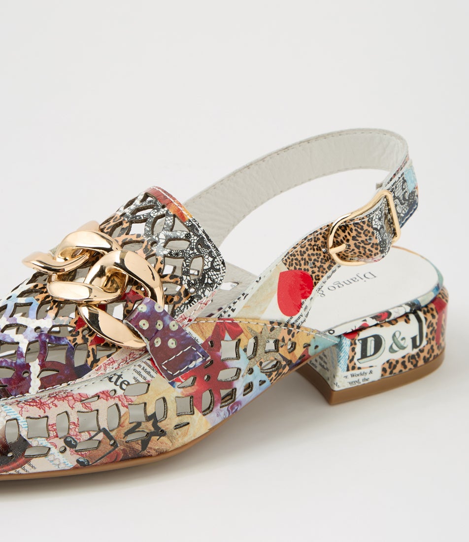 Vooper Collage Print Patent Leather Heels