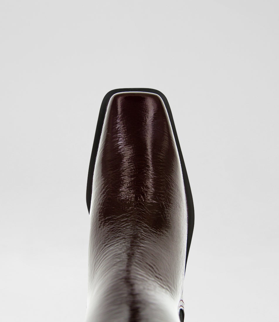 Kristen V Merlot Leather Chelsea Boots
