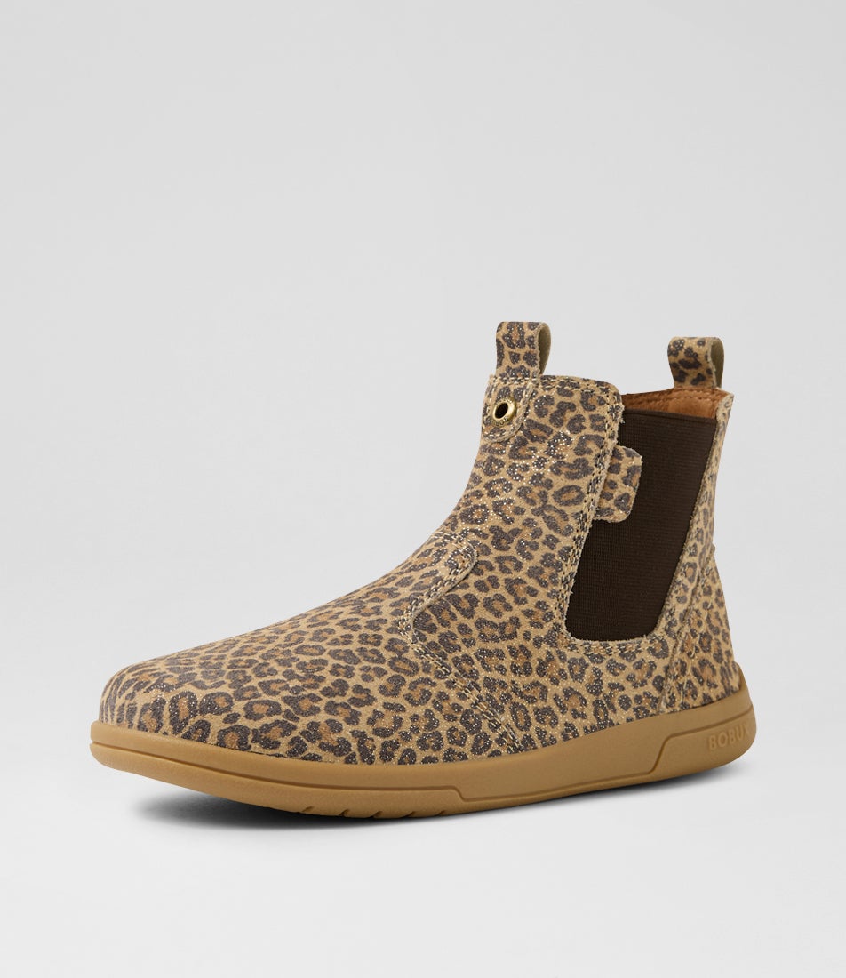 Kp Jodhpur 2 Junior Leopard Shimmer Leather Ankle Boots