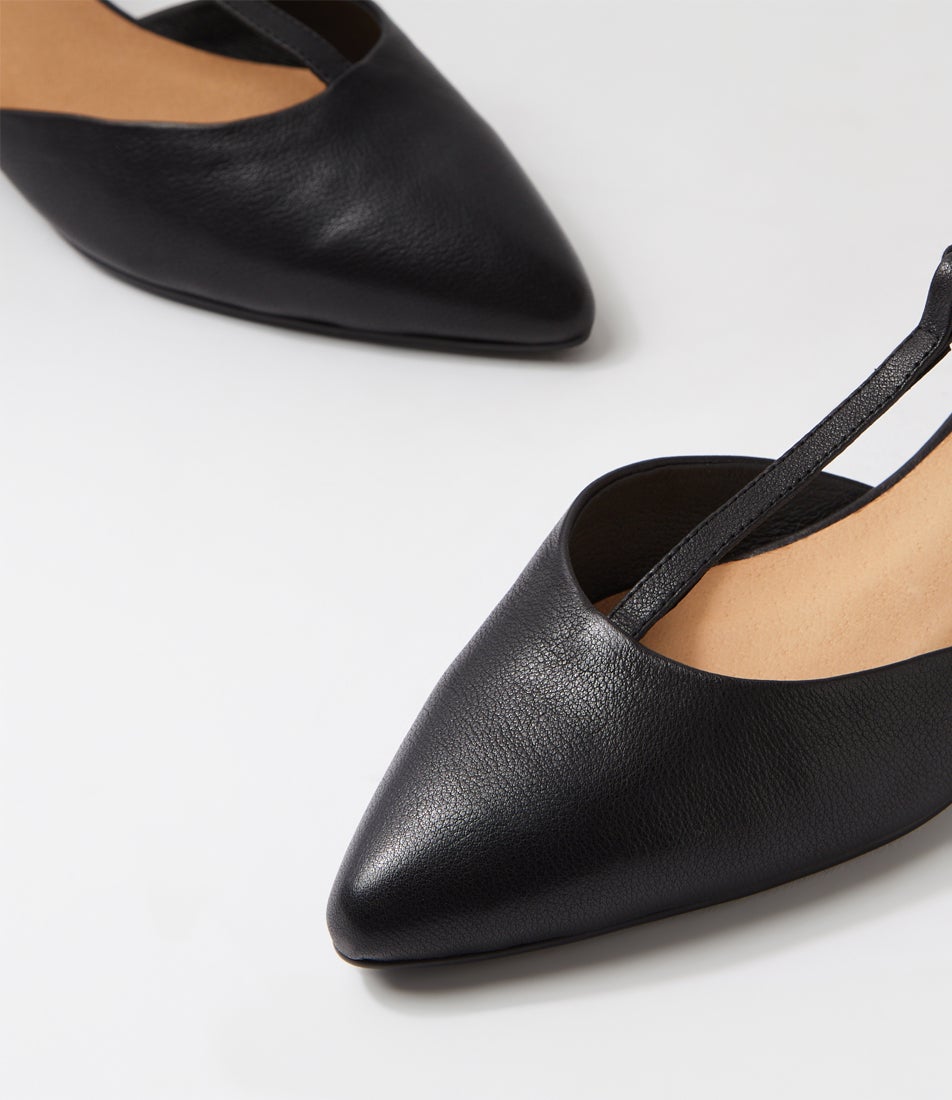 Pepps Black Leather Heels