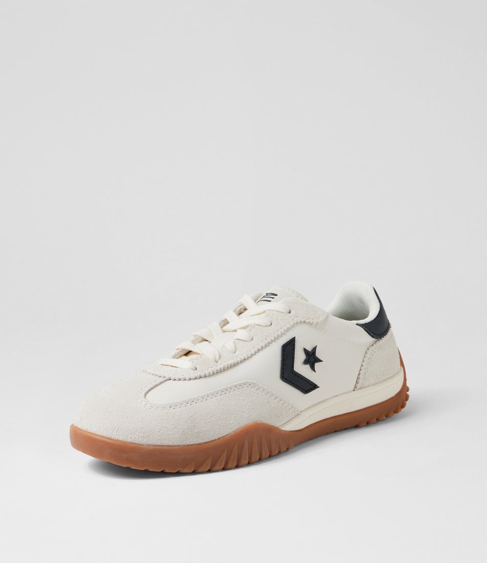 Run Star Trainer W Egret Black Honey Suede Sneakers