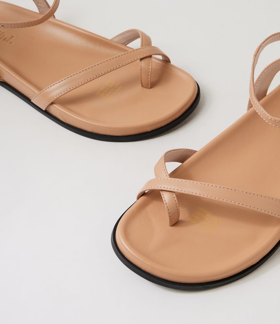 Hello Nude Leather Sandals