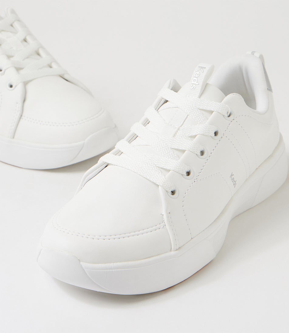 Blisswalk Lace White Silver Leather Sneakers