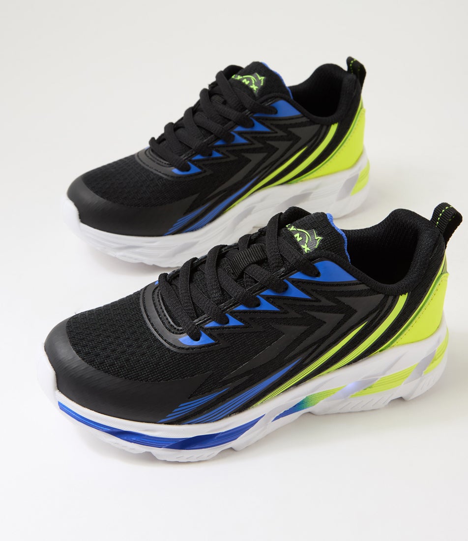 Ripper Junior Lace Black Lime Mesh Sneakers