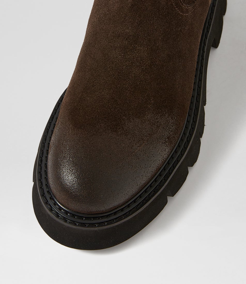 Krever Dark Choc Suede Knee High Boots