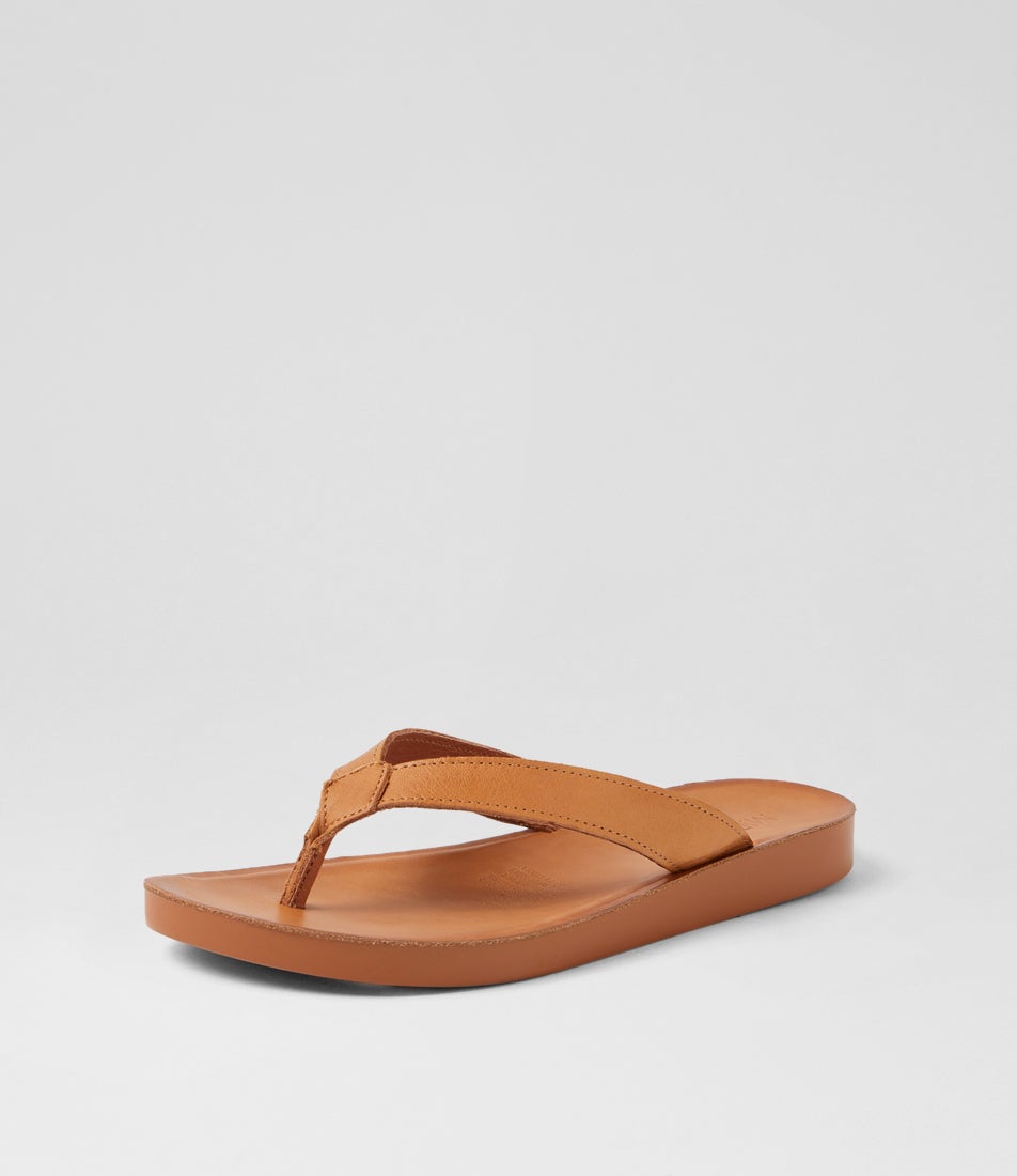 Nashi Tan Leather Sandals