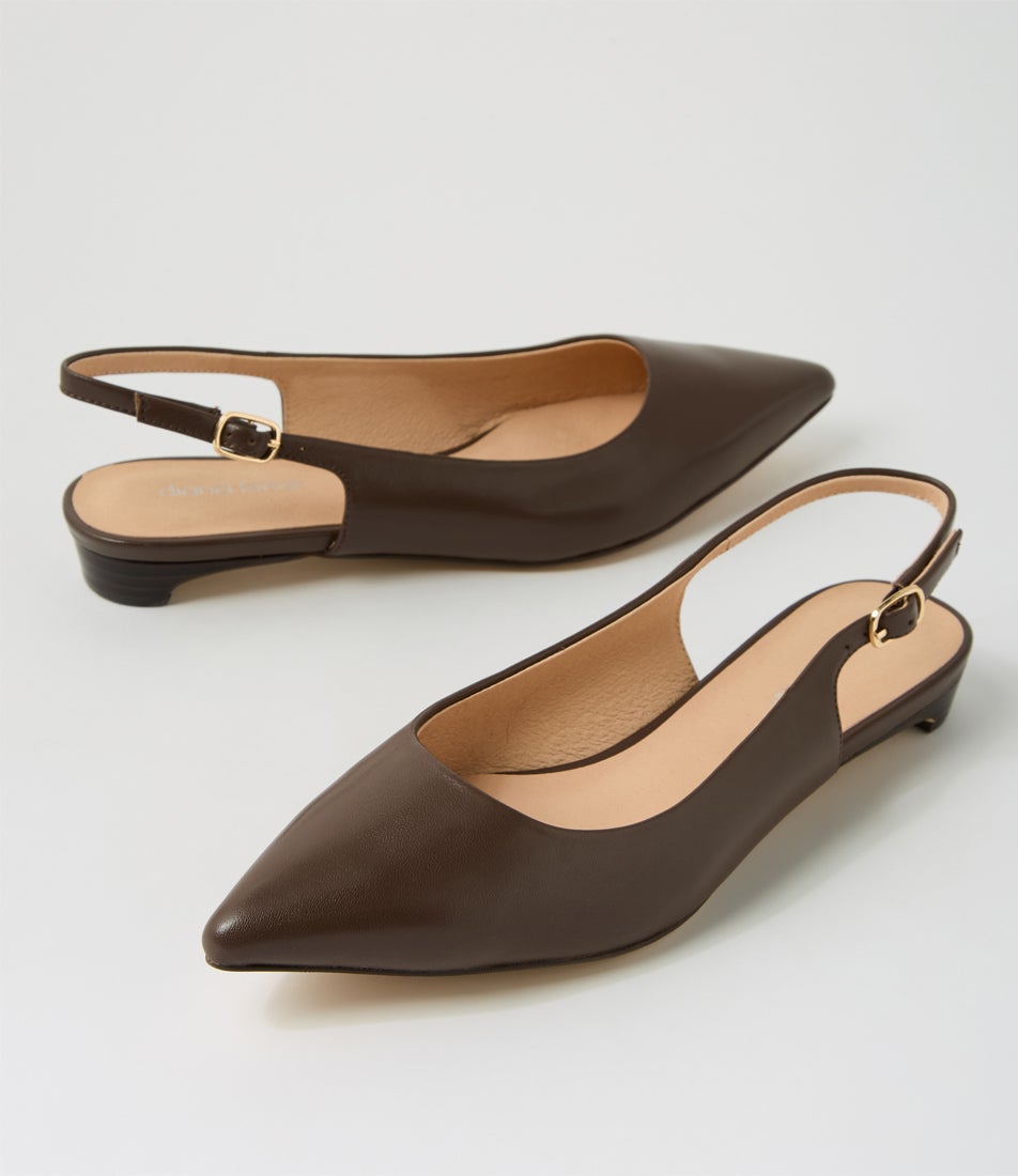 Desuet Choc Dark Brown Leather Flat Shoes