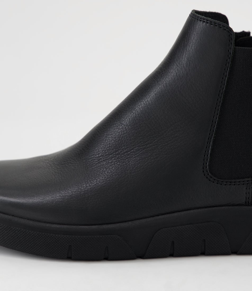 Tatums D Black Leather Ankle Boots Tatums D Black Leather Ankle Boots