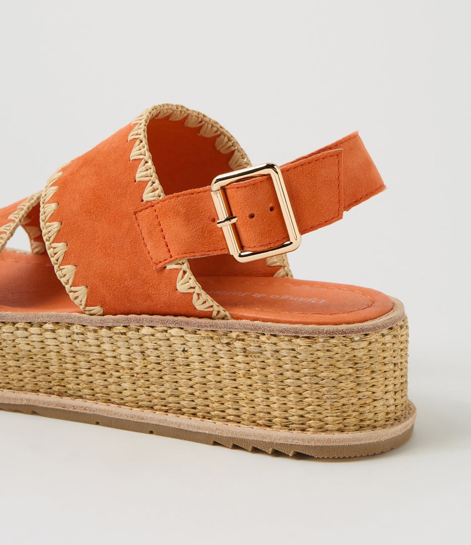 Vera Dark Orange Suede Sandals