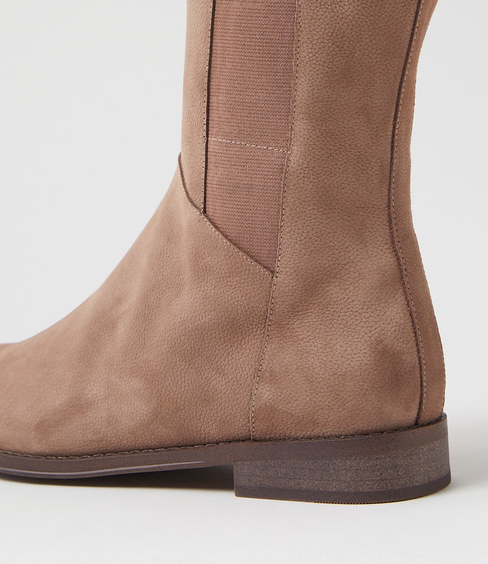 Youss Coffee Tumble Nubuck Knee High Boots