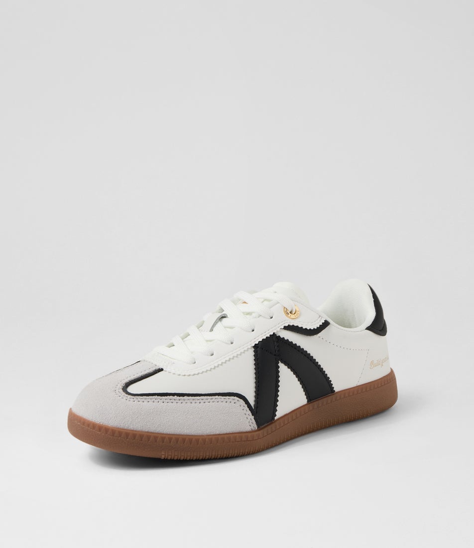 Elite Classic White Black Dark Gum Vegan Leather Sneakers