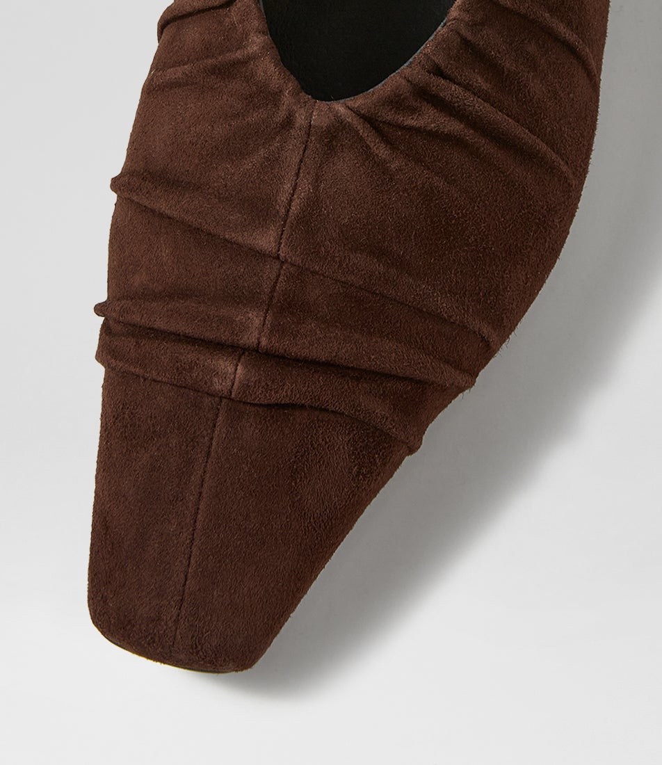 Otage Deep Choc Suede Flat Shoes