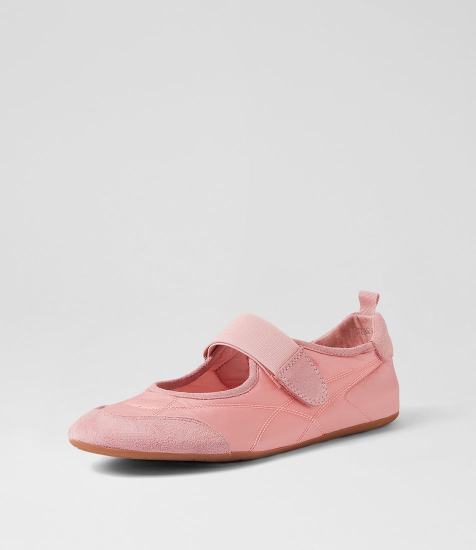 Britas Pink Suede Fabric Flat Shoes