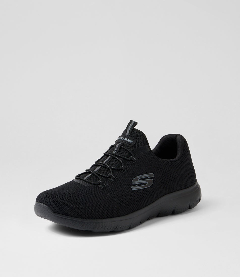Summits Black Mesh Sneakers