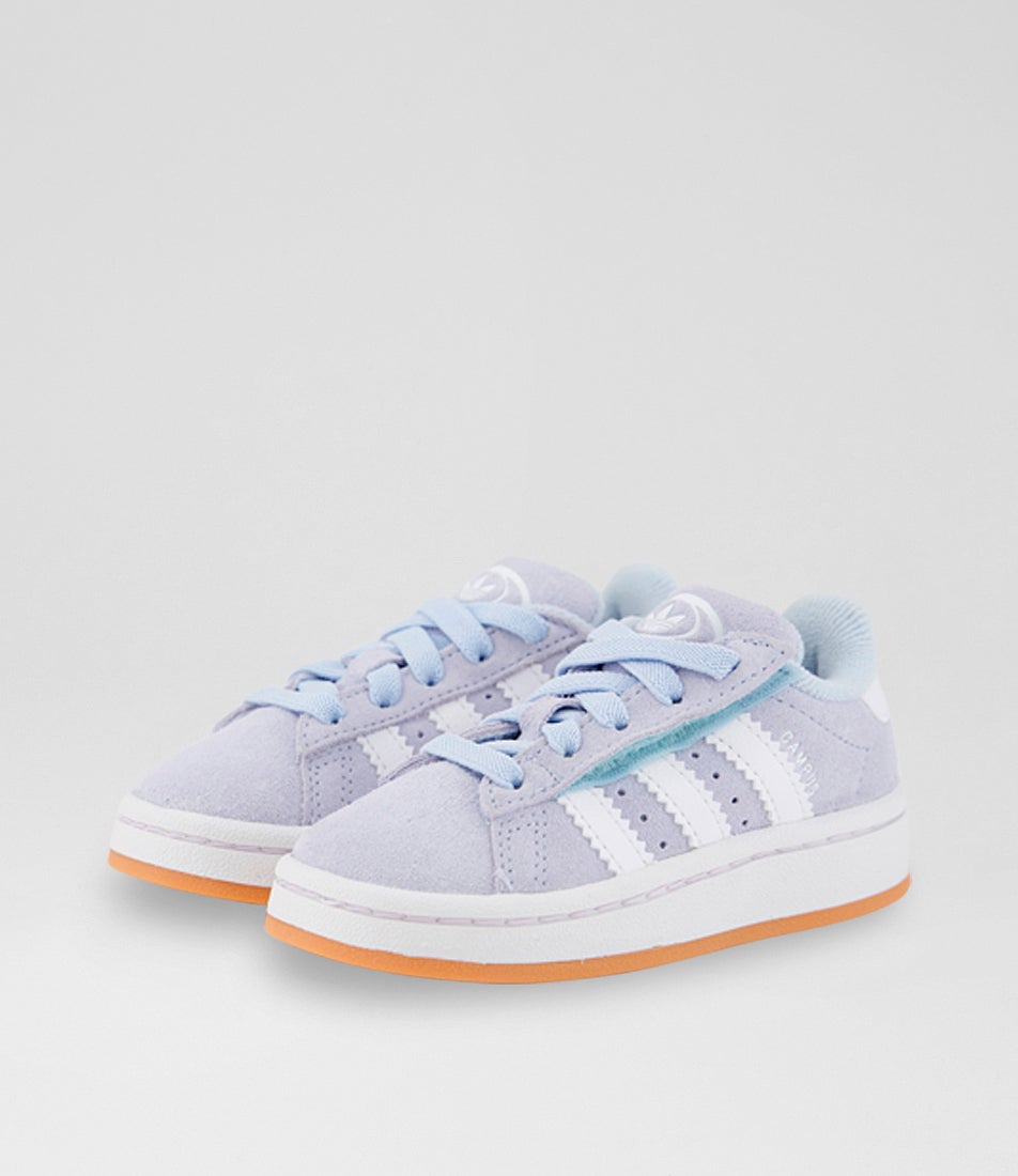 Campus 00 Toddler Crystal Sky White Suede Sneakers