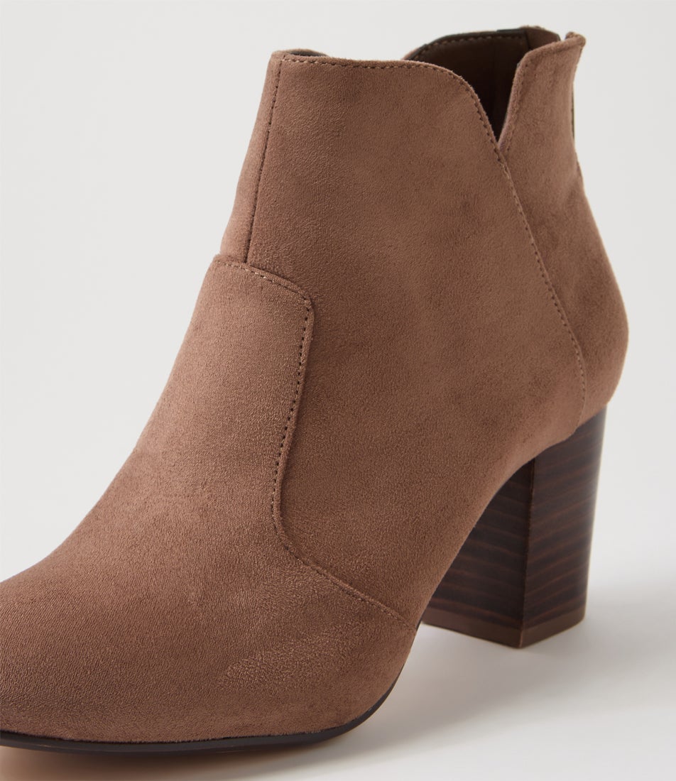 Mahlon Choc Brown Microsuede Ankle Boots