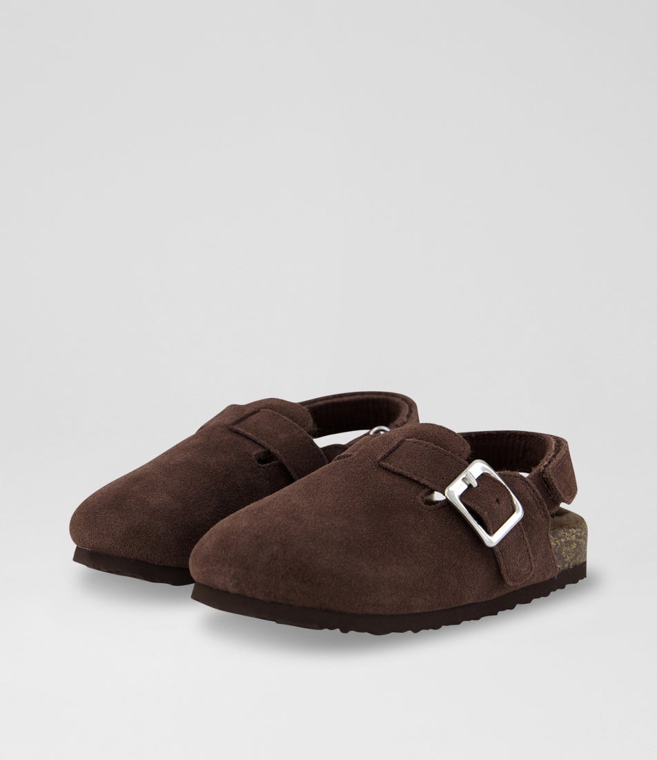 Frankie 2 Toddler Choc Suede Flat Shoes