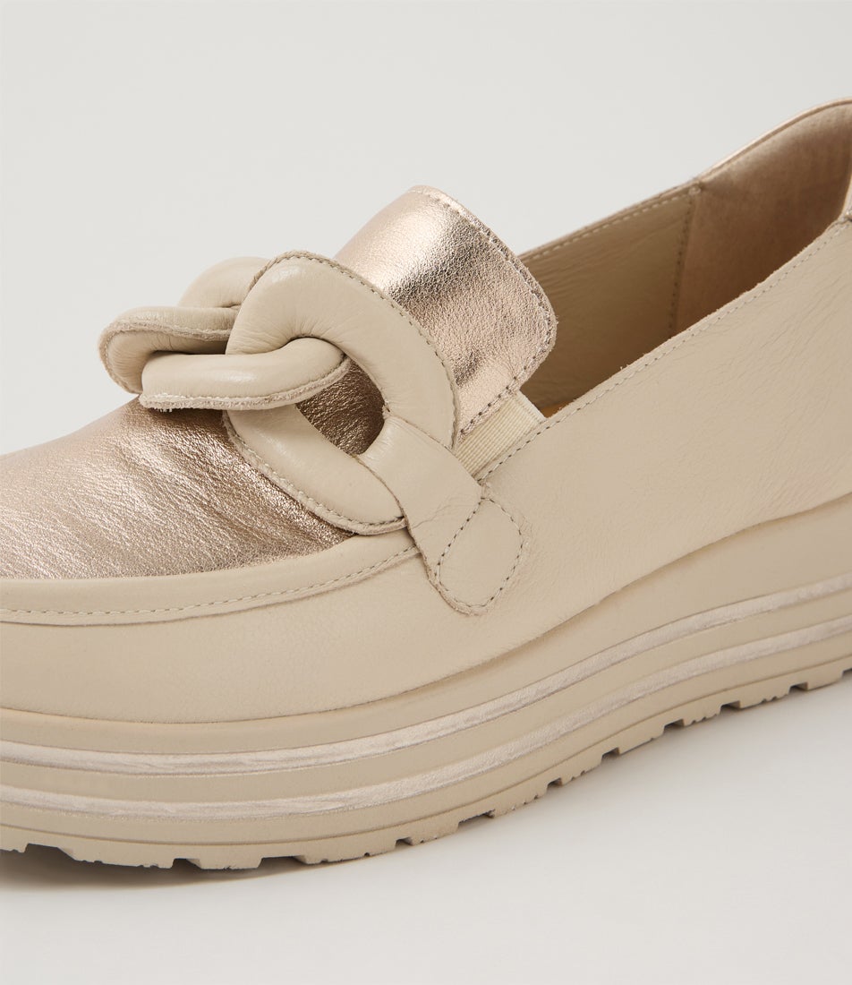 Vyrons Xf Almond Champagne Leather Sneakers Vyrons Xf Almond Champagne Leather Sneakers