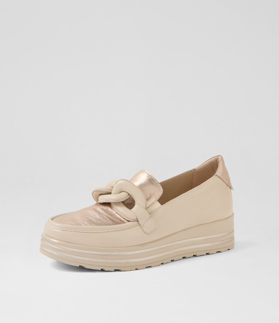 Vyrons Xf Almond Champagne Leather Sneakers Vyrons Xf Almond Champagne Leather Sneakers