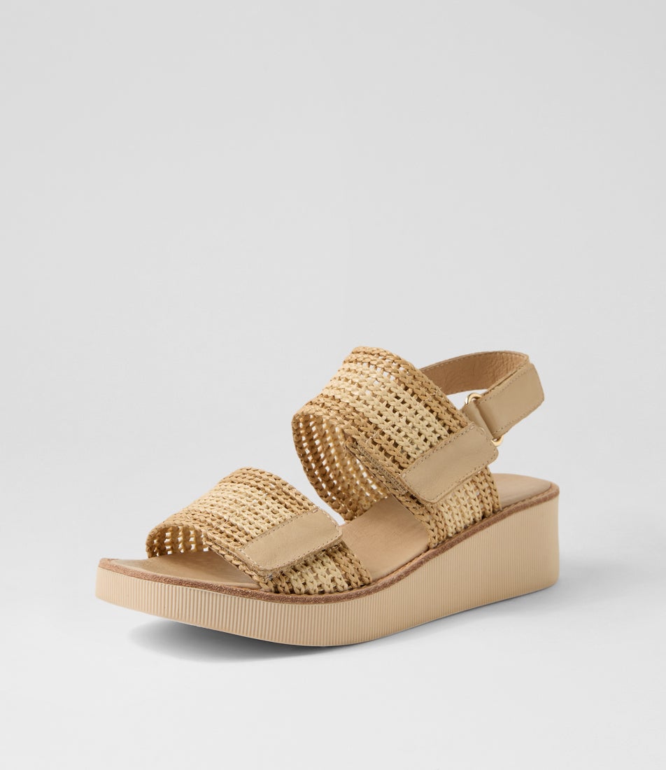 Taylor Coffee Natural Fabric Sandals