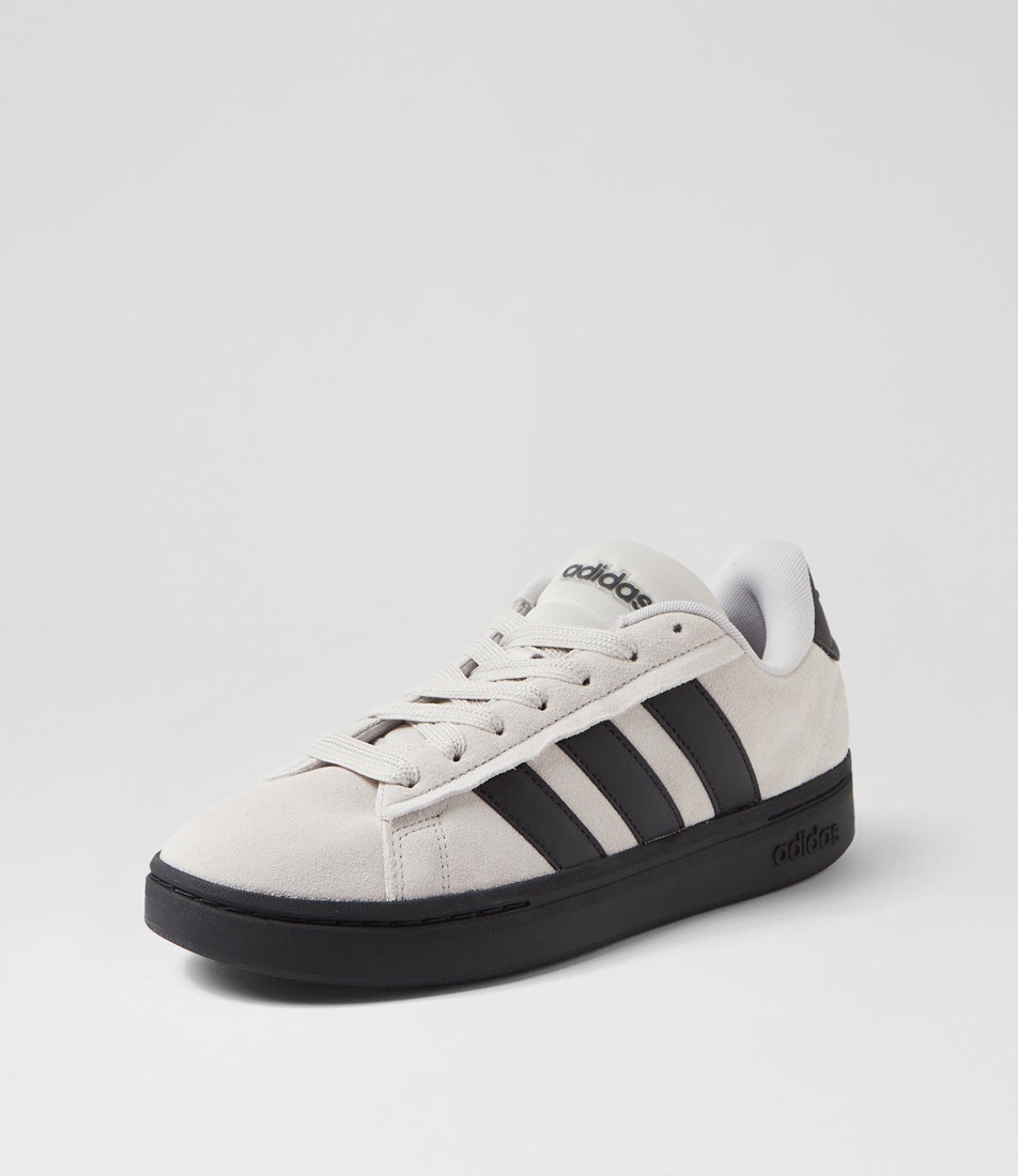 Grand Court Alphas M Grey One Core Black Fabric Sneakers