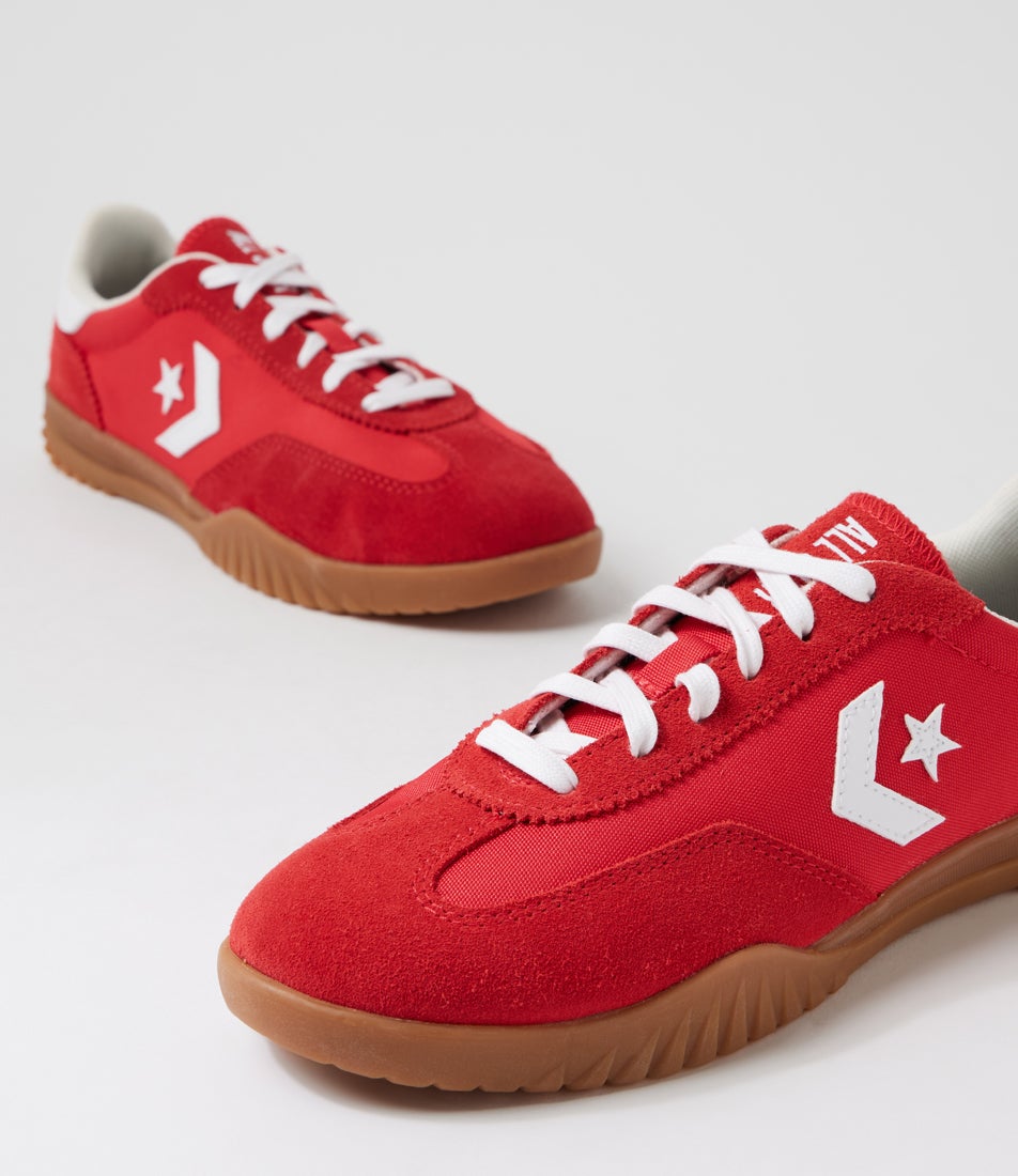 Run Star Trainer W Red White Honey Suede Sneakers