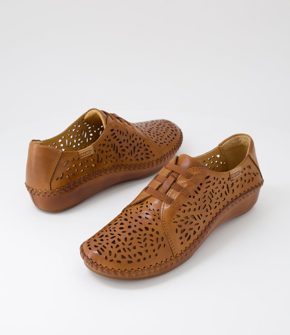 Vallarta 83 Brandy Leather Lace Up Flats