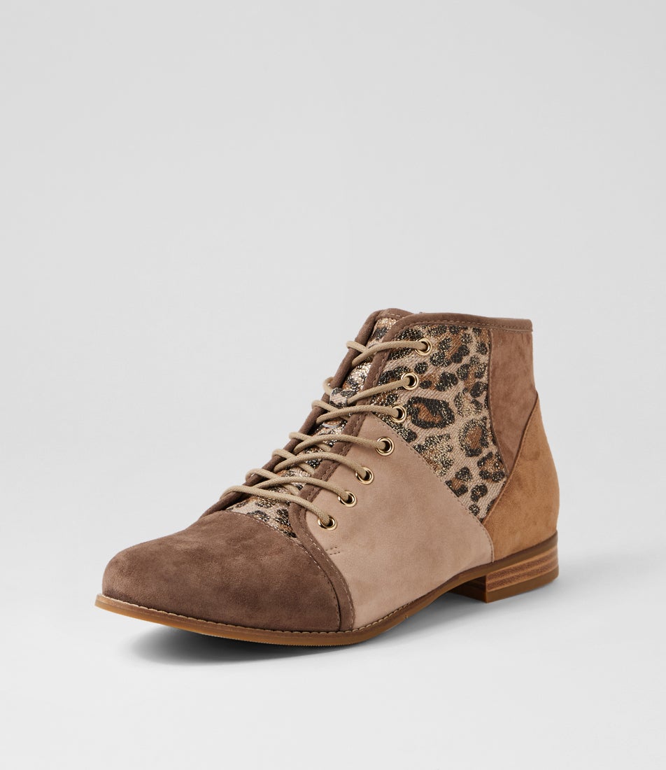 Tyrah Xf Taupe Suede Multi Ankle Boots