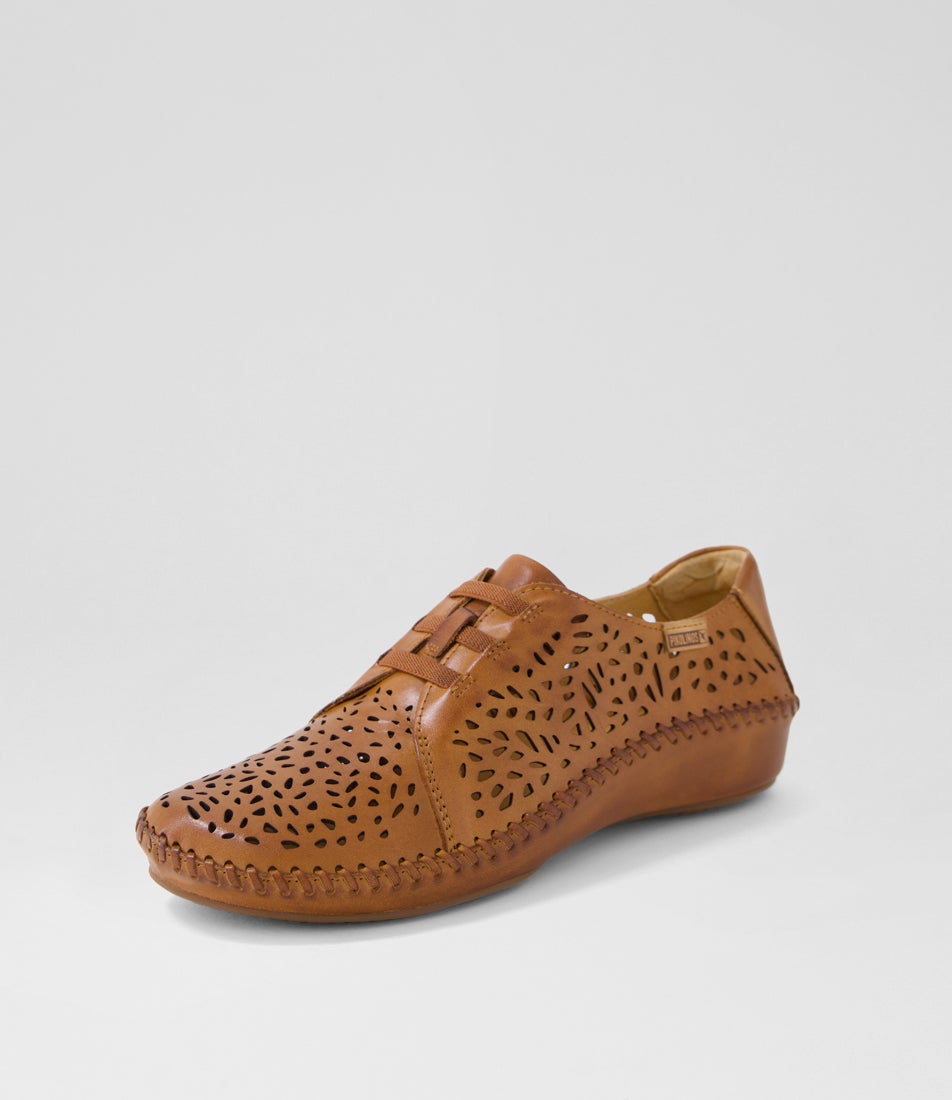 Vallarta 83 Brandy Leather Lace Up Flats