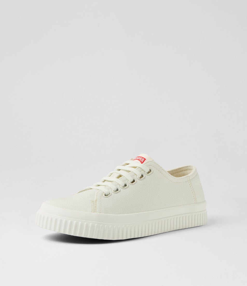 Peu Roda White Natural Fabric Sneakers