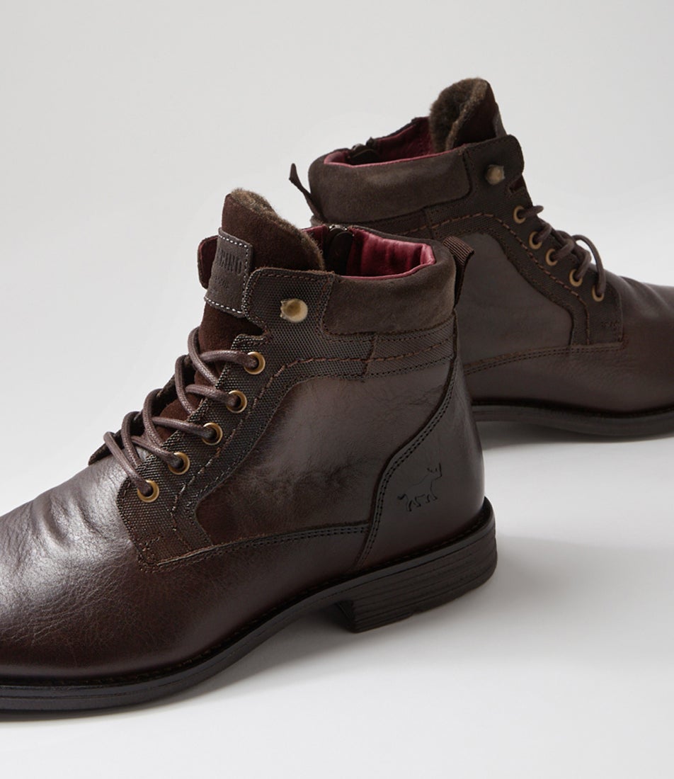 Jagger Dark Brown Leather Lace Up Boots