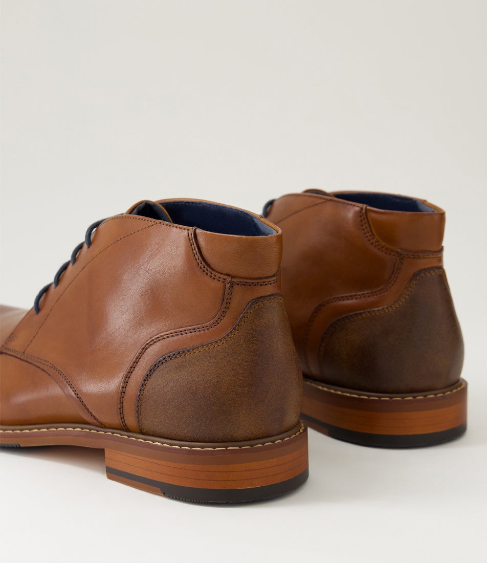 Banter Cognac Leather Lace Up Boots
