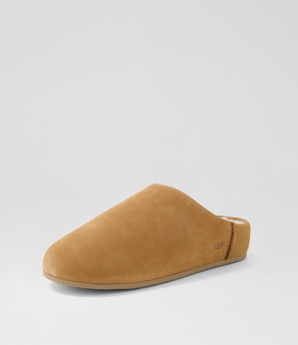 Elea Slip On Chestnut Suede Slippers