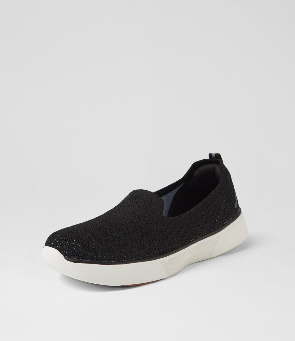 Blisswalk Black White Knit Loafers