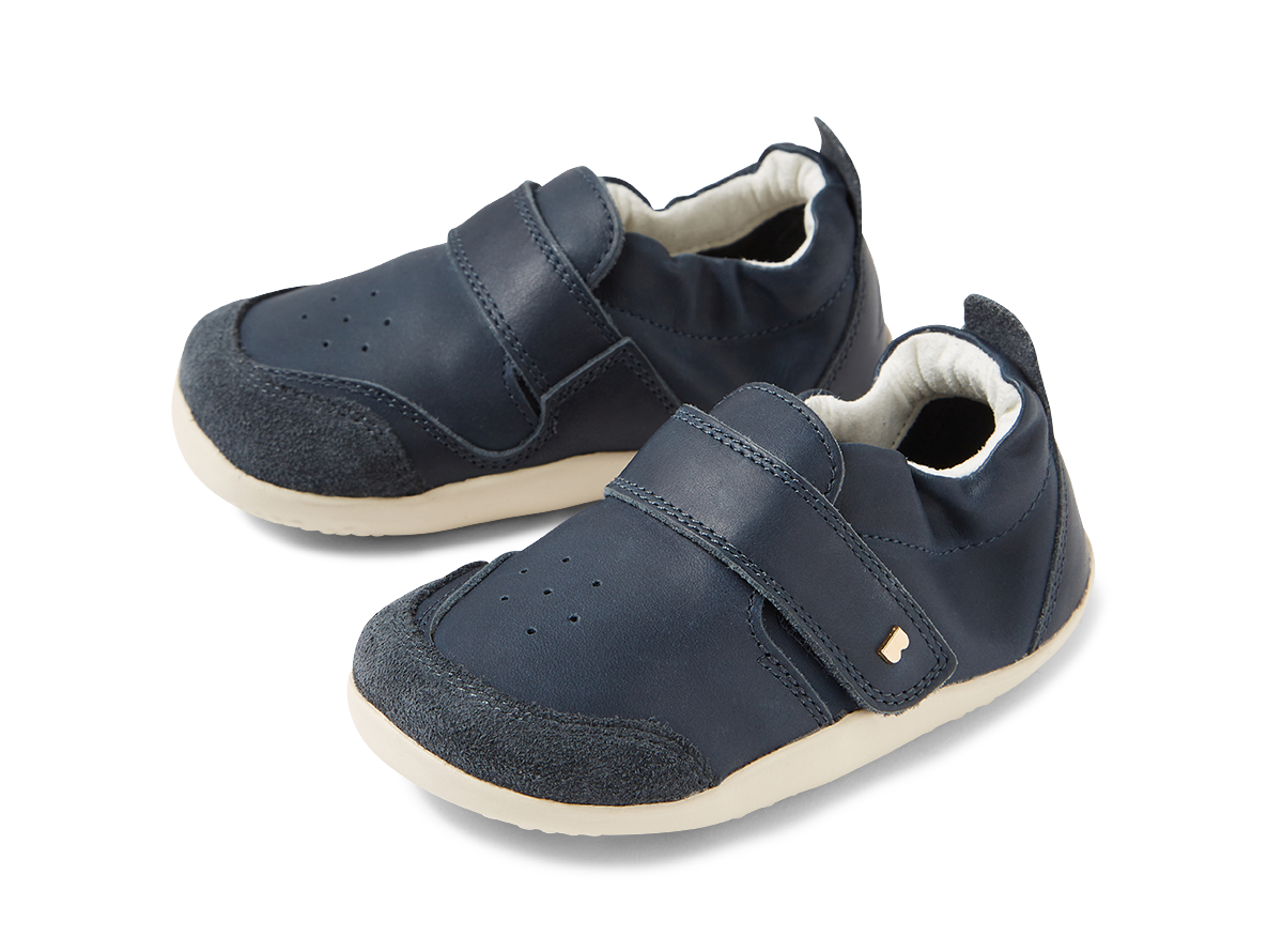 Xp Ripple Infant Navy Leather Flat Shoes