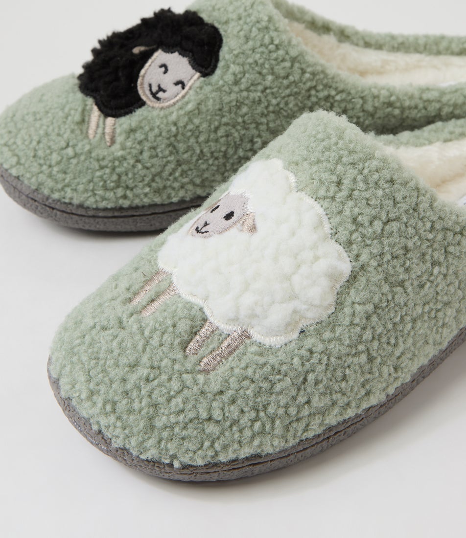 Lamby Soft Green Multi Flat Shoes