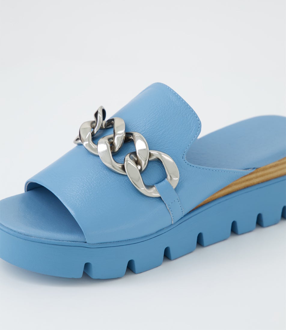 Rablise New Blue Leather Sandals