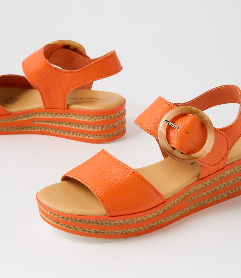 Cubbie New Orange Leather Sandals