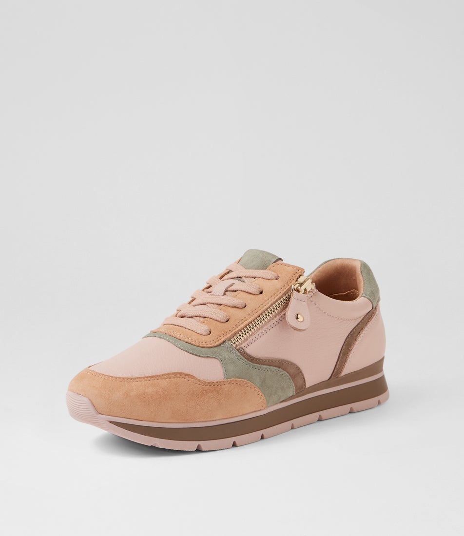 Narniea Soft Pink Leather Sneakers