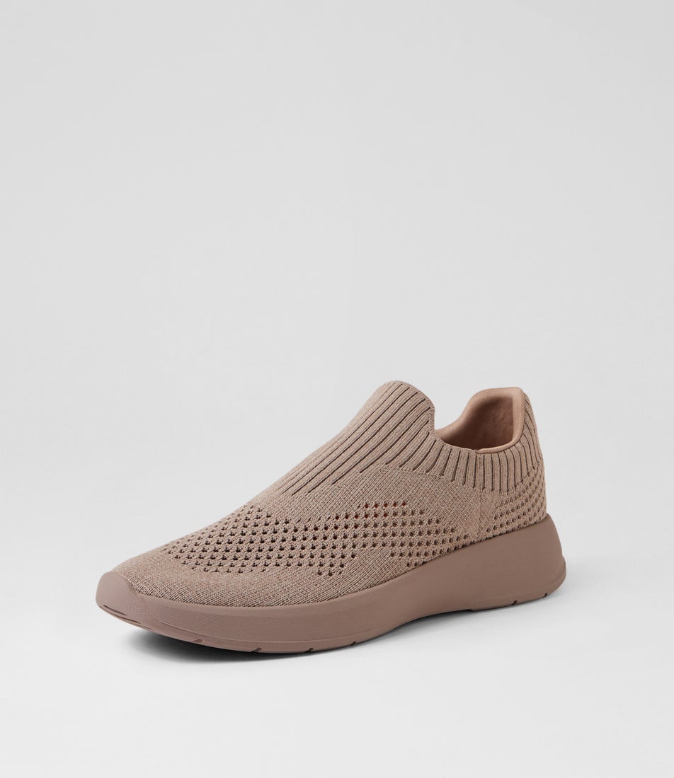 Tru Pace Taupe Taupe Sole Fabric Sneakers