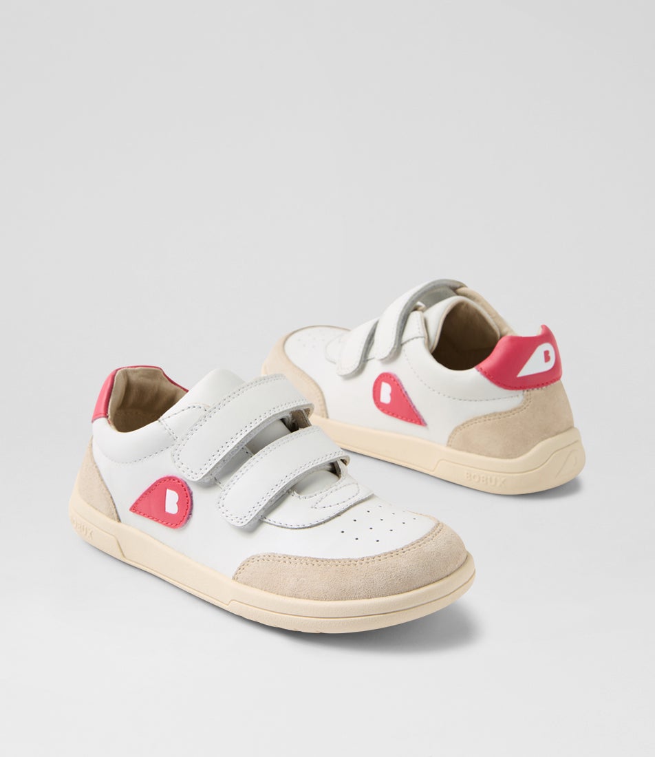 Kp Champ 2 Junior Chalk Red Raspberry Leather Sneakers